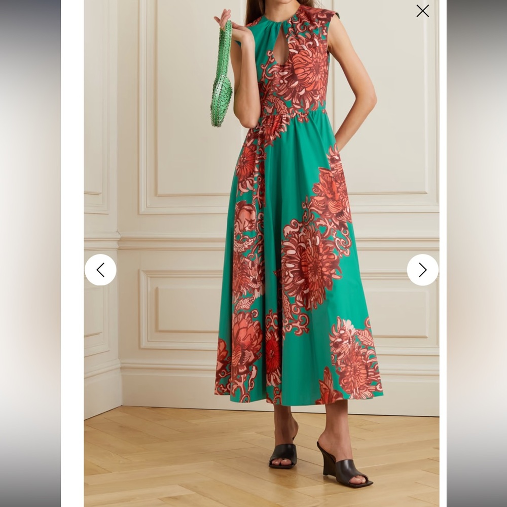 LA DoubleJ Keyhole Printed Dress - Anemone Ghirlanda Green - Picture 2 of 7